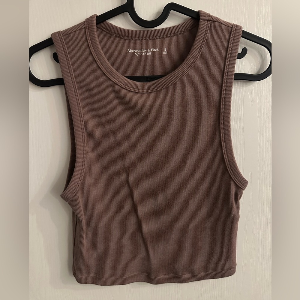 Abercrombie & Fitch Ribbed Tank Top - Taupe